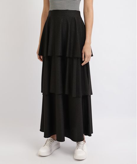 Saia-Feminina-Longa-Canelada-em-Camadas-Preta-9949401-Preto_1