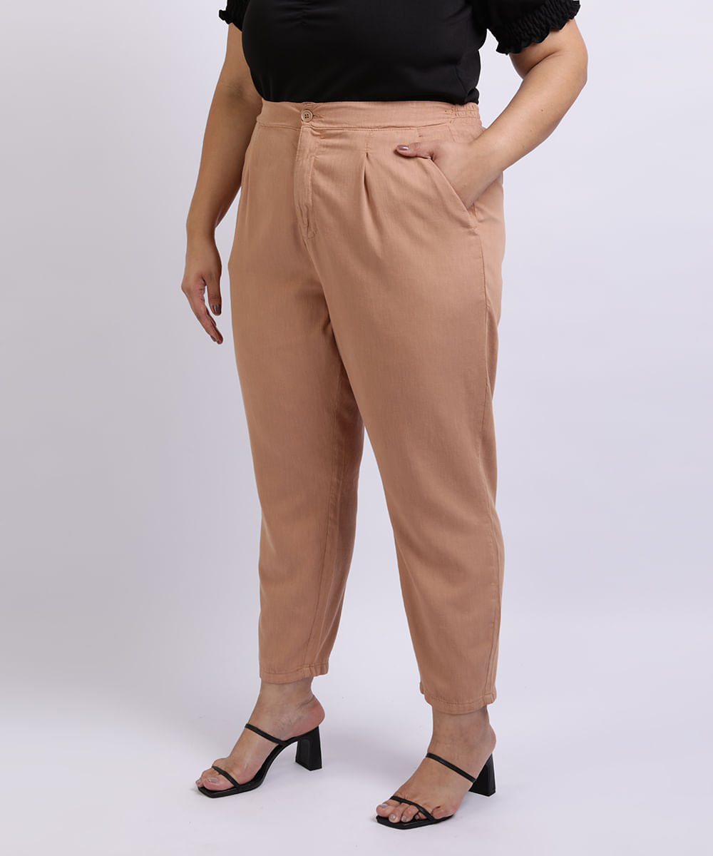 calça jeans bege