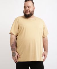 Camiseta-Masculina-Plus-Size-Basica-Manga-Curta-Gola-Careca-Amarela-9951397-Amarelo_1