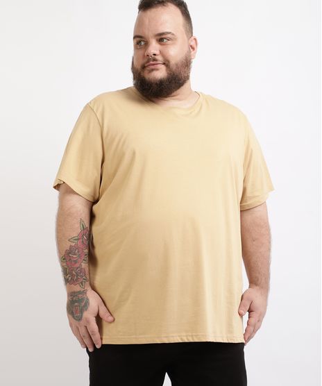 Camiseta-Masculina-Plus-Size-Basica-Manga-Curta-Gola-Careca-Amarela-9951397-Amarelo_1