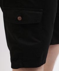 Bermuda-de-Sarja-Masculina-Plus-Size-Cargo-Preta-9951784-Preto_4