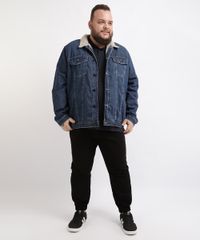 Jaqueta-Jeans-Masculina-Plus-Size-Trucker-com-Pelo--Azul-Escuro-9960854-Azul_Escuro_3