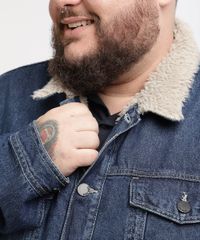 Jaqueta-Jeans-Masculina-Plus-Size-Trucker-com-Pelo--Azul-Escuro-9960854-Azul_Escuro_4