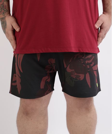 Short-Masculino-Plus-Size-Estampado-Floral-com-Elastico-Azul-Marinho-9960867-Azul_Marinho_1