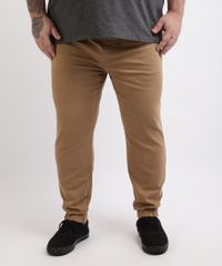 Calca-de-Sarja-Masculina-Plus-Size-Jogger-Skinny-Bege-9962493-Bege_1