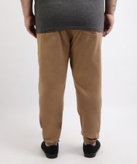 Calca-de-Sarja-Masculina-Plus-Size-Jogger-Skinny-Bege-9962493-Bege_2