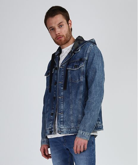 Jaqueta-Jeans-Masculina-Trucker-com-Bolsos-e-Capuz-Removivel-Azul-Medio-9887625-Azul_Medio_1