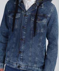 Jaqueta-Jeans-Masculina-Trucker-com-Bolsos-e-Capuz-Removivel-Azul-Medio-9887625-Azul_Medio_4