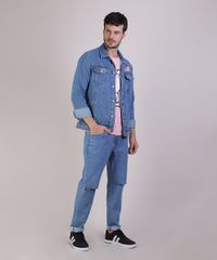 Jaqueta-Jeans-Masculina-NASA-Trucker-com-Bolsos-Manga-Longa-Azul-9943730-Azul_3