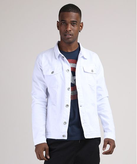 Jaqueta-Jeans-Masculina-Trucker-com-Recortes-e-Bolsos-Branca-9945773-Branco_1