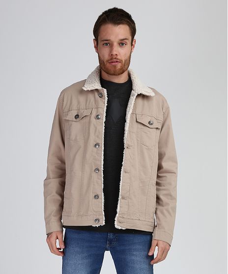 Jaqueta-de-Sarja-Masculina-Trucker-com-Pelo-Kaki-9955033-Kaki_1