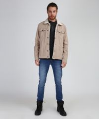 Jaqueta-de-Sarja-Masculina-Trucker-com-Pelo-Kaki-9955033-Kaki_3