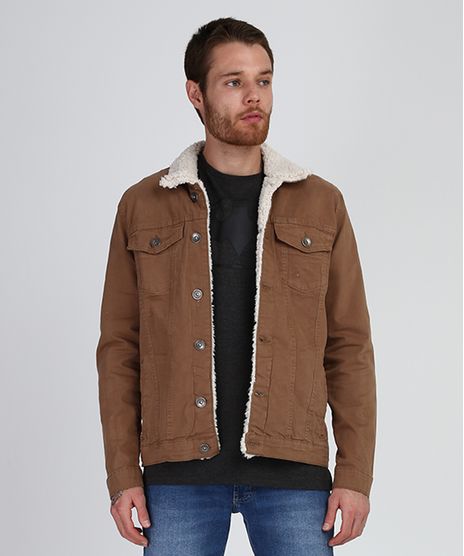 Jaqueta-de-Sarja-Masculina-Trucker-com-Pelo-Caramelo-9955034-Caramelo_1