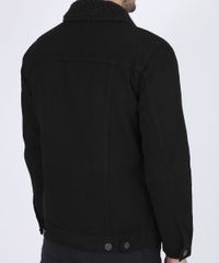 Jaqueta-de-Sarja-Masculina-Trucker-Gola-com-Pelo--Preta-9956497-Preto_4