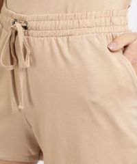 Short-Feminino-Basico-Cintura-Alta-com-Bolsos-e-Cadarco-Bege-9953388-Bege_4