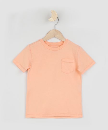 Camiseta-Infantil-Basica-com-Bolso-Manga-Curta-Coral-9961661-Coral_1