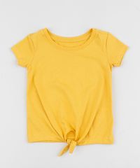 Blusa-Infantil-Basica-com-No-Manga-Curta-Mostarda-9961483-Mostarda_1