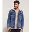 Jaqueta Jeans Masculina com Pelo Frente