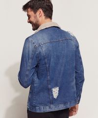 Jaqueta Jeans Masculina com Pelo Costas
