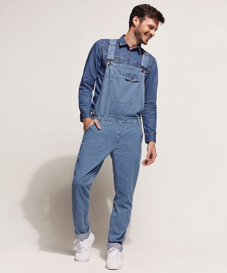 Macacao-Jeans-Masculino-Slim-com-Bolsos-Azul-Medio-9662728-Azul_Medio_1