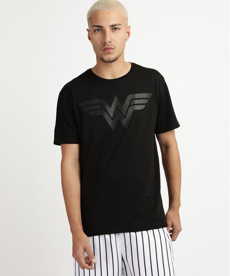 Camiseta-Masculina-Mulher-Maravilha-Manga-Curta-Decote-Redondo-Preta-9942030-Preto_1