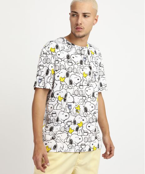 Camiseta-Masculina-Snoopy-Estampada-Manga-Curta-Gola-Careca-Branca-9719882-Branco_1