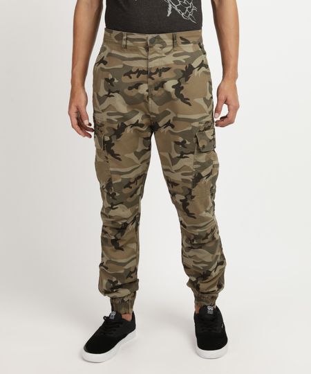 Calca-de-Sarja-Masculina-Jogger-Slim-Cargo-Estampada-Camuflada-Bege-9823811-Bege_1