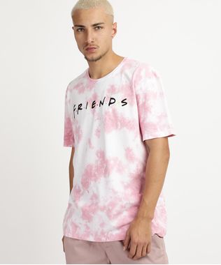 Camiseta-Masculina--Friends--Estampada-Tie-Dye-Manga-Curta-Gola-Careca-Rosa-9958550-Rosa_1
