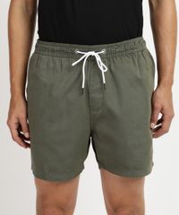 Bermuda-de-Sarja-Masculina-Basica-com-Elastico-Verde-9960722-Verde_1
