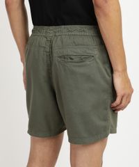 Bermuda-de-Sarja-Masculina-Basica-com-Elastico-Verde-9960722-Verde_2