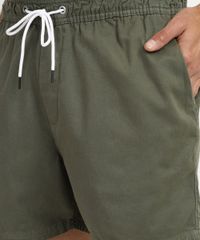 Bermuda-de-Sarja-Masculina-Basica-com-Elastico-Verde-9960722-Verde_4
