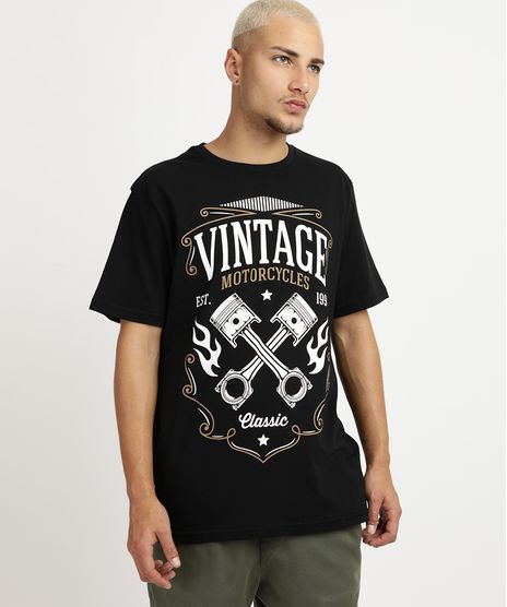 Camiseta-Masculina--Vintage-Motorcycles--Manga-Curta-Gola-Careca-Preta-9963298-Preto_1