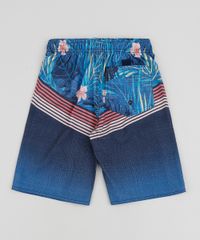 Bermuda-Surf-Infantil-Estampada-de-Folhagens-e-Listras-com-Cordao--Azul-Marinho-9954486-Azul_Marinho_2