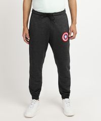 Calca-em-Moletom-Masculina-Relaxed-Capitao-America-com-Bolsos-Cinza-9957503-Cinza_1