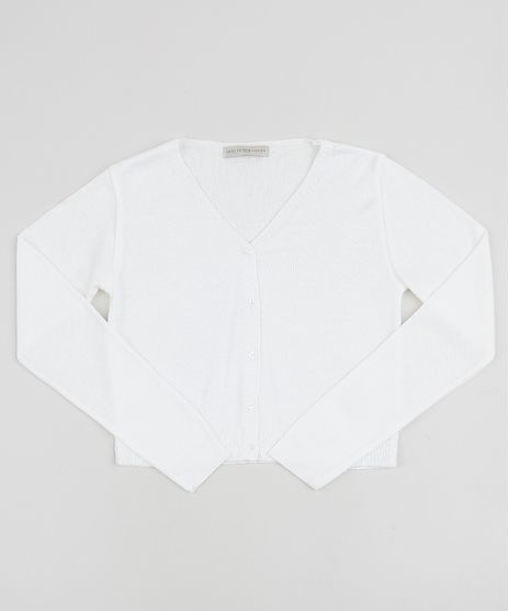 Cardigan-de-Trico-Juvenil-com-Botoes-Branco-9959895-Branco_1