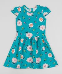 Vestido-Infantil-Estampado-Floral-Manga-Curta--Verde-9961594-Verde_1
