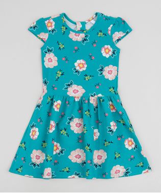 Vestido-Infantil-Estampado-Floral-Manga-Curta--Verde-9961594-Verde_1