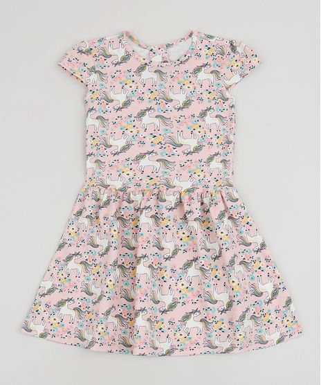 Vestido-Infantil-Estampado-de-Unicornios-Manga-Curta--Rosa-9961596-Rosa_1