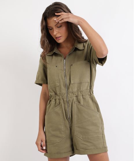 Macaquinho-Jeans-Feminino-com-Ziper-Manga-Curta-Verde-9945399-Verde_1