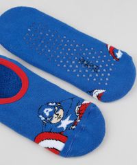 Meia-Infantil-Sapatilha-Capitao-America-Atoalhada-com-Sola-Antiderrapante-Azul-9932603-Azul_2