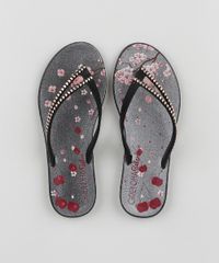 Rasteirinha-Infantil-Grendha-Estampada-Floral-com-Strass-de-Coracao-Preta-9958771-Preto_6