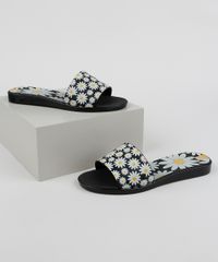 Rasteirinha-Feminina-Zaxy-Slide-Estampada-Floral-Preta-9959918-Preto_1