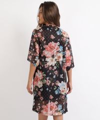 Kimono-Feminino-Estampado-Floral-Manga-3-4-Preto-9947591-Preto_2