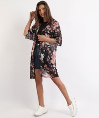 Kimono-Feminino-Estampado-Floral-Manga-3-4-Preto-9947591-Preto_3