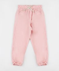Calca-Pijama-Infantil-com-Babado-e-Laco--Rosa-9956789-Rosa_1