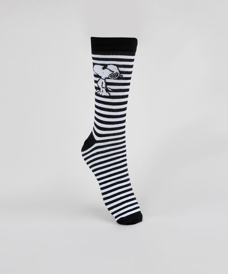 Meia-Feminina-Snoopy-Cano-Alto-Estampada-Listrada-Branca-9957620-Branco_1