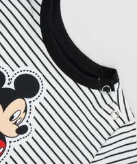 Camiseta-Infantil-Mickey-Estampada-Listrada-com-Botoes-Manga-Curta-Preta-9958287-Preto_5