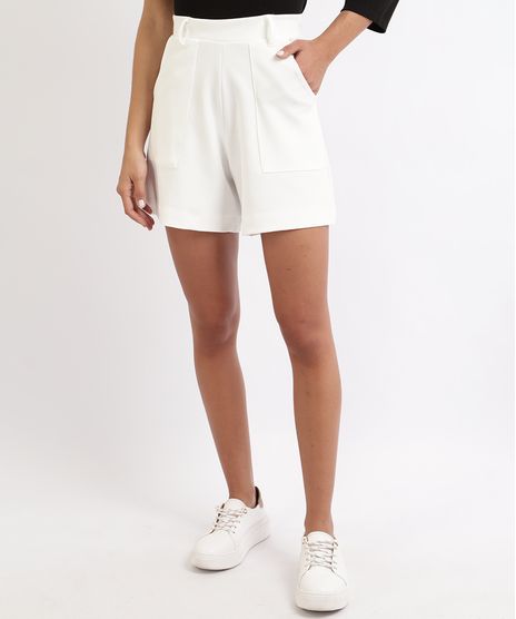 Bermuda-Feminina-Alfaiatada-com-Bolsos--Branca-9962905-Branco_1