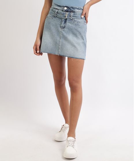 Saia-Jeans-Feminina-Curta-com-Cinto-e-Barra-a-Fio-Azul-Claro-9961230-Azul_Claro_1