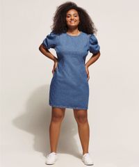 Vestido-Jeans-Feminino-Curto-com-Pences-Manga-Bufante-Azul-Medio-9960702-Azul_Medio_1